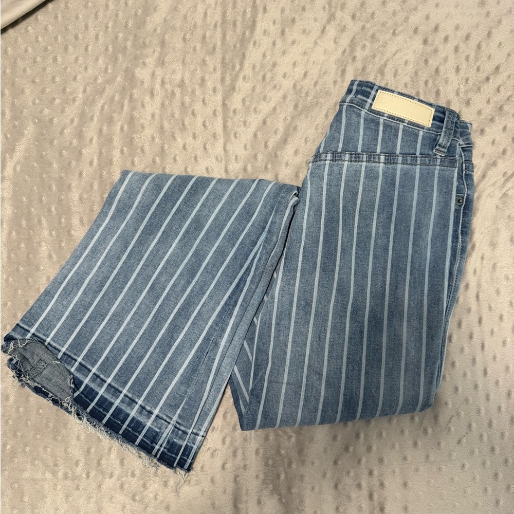 Rock&Roll Denim women’s high rise flare striped jeans